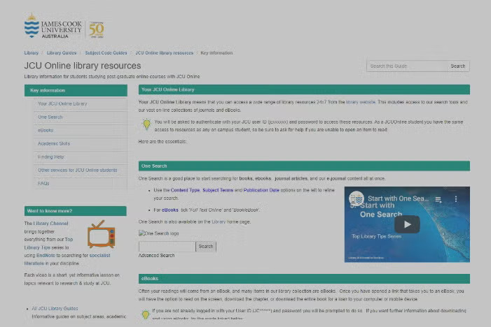 JCU Library Dashboard